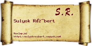 Sulyok Róbert névjegykártya